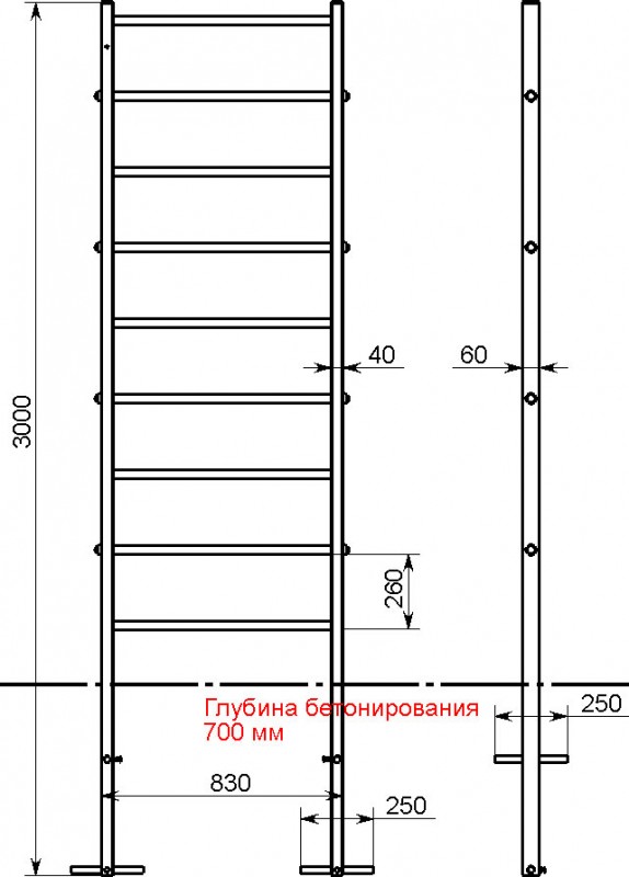 Профессиональная шведская стенка Kampfer KSW professional Outdoor (зеленый/хаки)