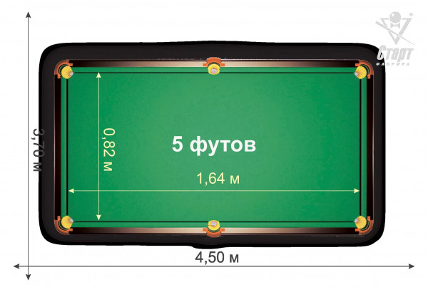 Стол бильярдный Компакт Люкс 5FT (1,64 х 0,82 м)