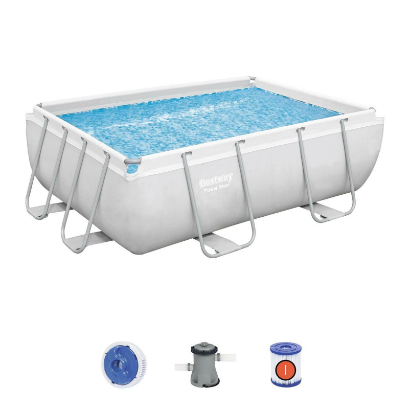 Каркасный бассейн Bestway Power Steel 282х196х84см, 3662л, фил.-насос 1249л/ч, попл.-дозатор