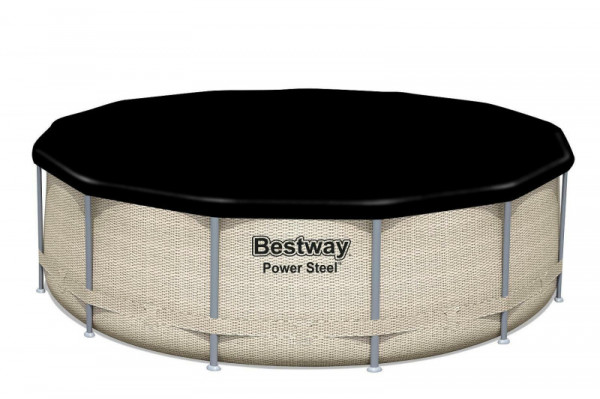 Каркасный бассейн Bestway Power Steel 396x107см 11133л, фил.-насос 2006л/ч, лестн., тент, попл.-доз., навес