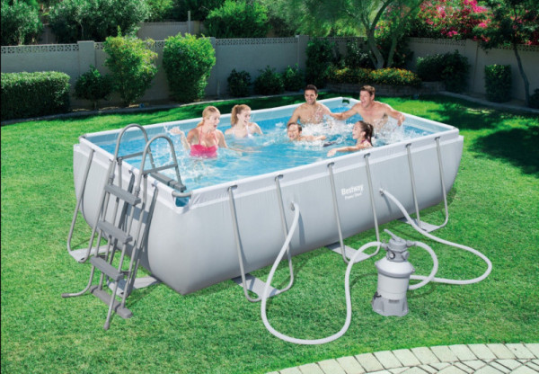 Каркасный бассейн Bestway Power Steel 404х201х100см, 6478л, песч.фил.-нас. 2006л/ч, лестница, попл.-дозатор