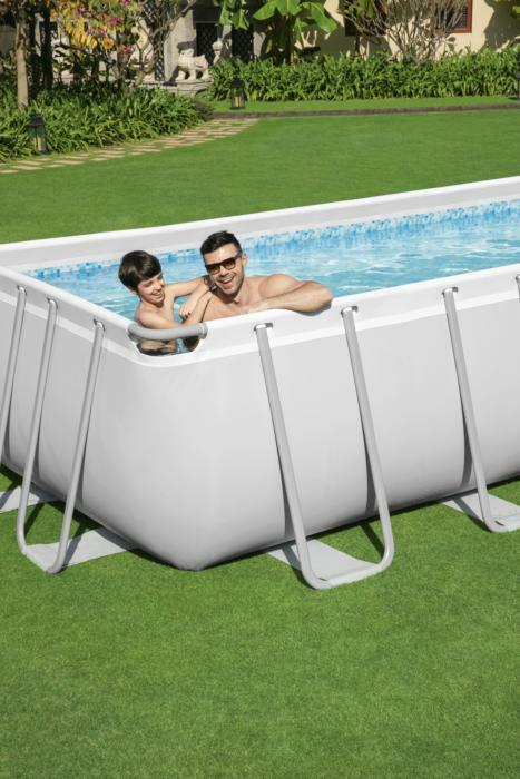 Каркасный бассейн Bestway Power Steel 956х488х132см, 52231л, песч.фил.-нас. 8327л/ч, лестн., тент, попл.-доз