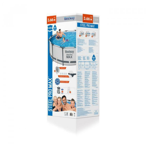 Каркасный бассейн Bestway Steel Pro Max 366х100см, 9150л, фил.-насос 2006л/ч, лестница