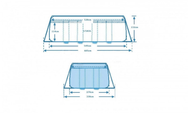 Каркасный бассейн Intex Ultra XTR Frame 549х274х132см, 17203л, песч.фил.-нас. 4500л\ч, лестн, тент, подст.