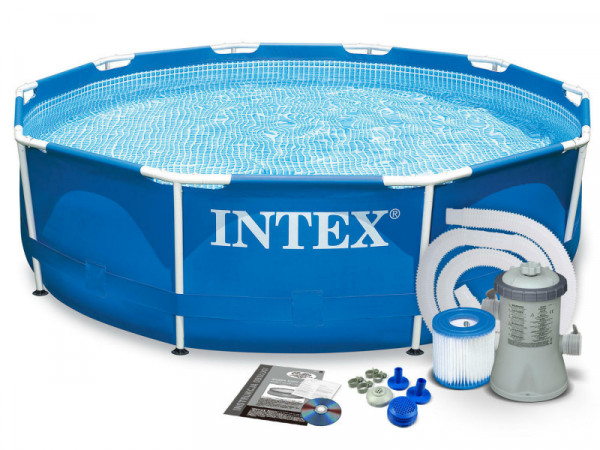 Каркасный бассейн Intex Metal Frame 305х76см, 4485л, фил.-насос 1250л/ч (28202)
