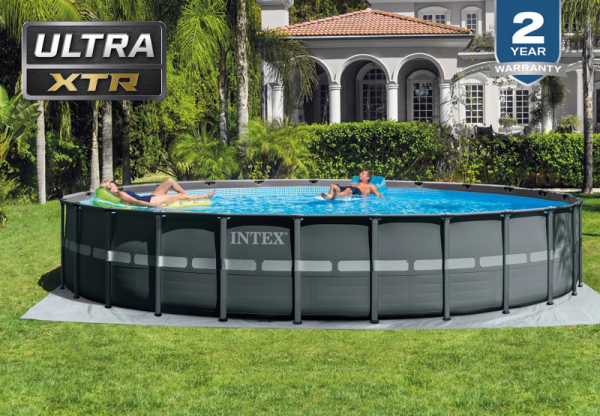 Каркасный бассейн Intex Ultra XTR Frame 732х132см, 47241л, песч.фил.-нас. 10500л/ч, лестница, тент, подстилка