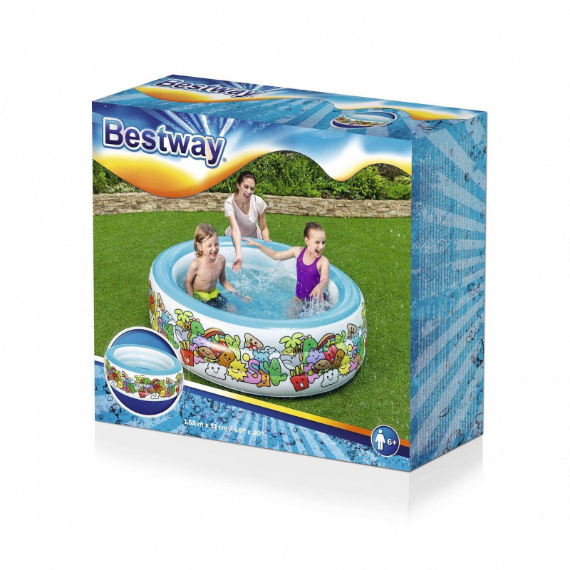Детский надувной бассейн Bestway 152х51см "Подводный мир" 400л, от 6 лет