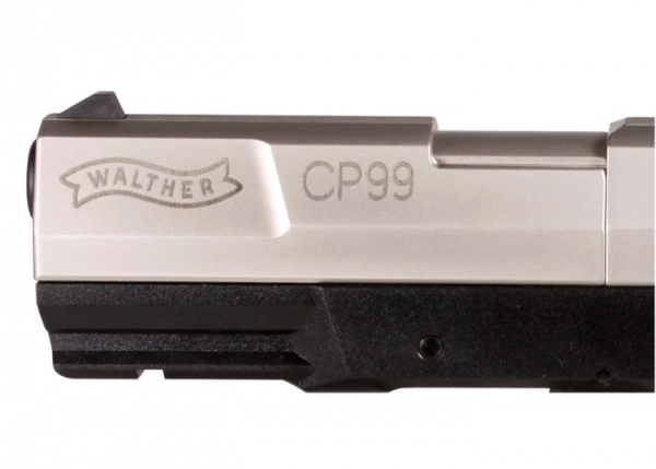 Пистолет пневматический Walther СР 99 (никель с чёрной рукояткой)