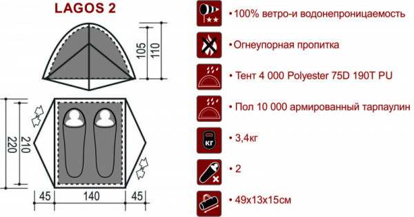 Палатка LAGOS 2
