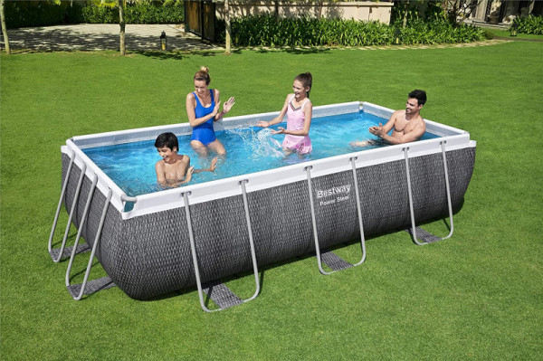 Каркасный бассейн Bestway Power Steel 404х201х100см, 6478л, фил.-насос 2006л/ч, лестница, попл.-дозатор (56721)