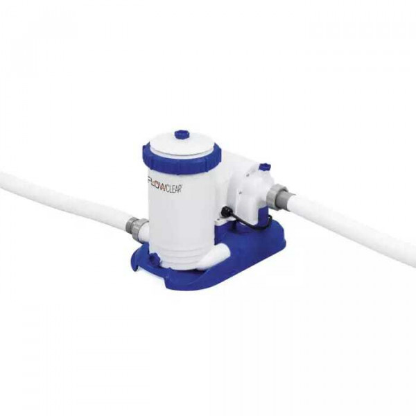 Каркасный бассейн Bestway Power Steel 671x132см "Камень" 40377л, фил.-нас. 9463л/ч, лестн., тент, попл.-доз (56889 BW)