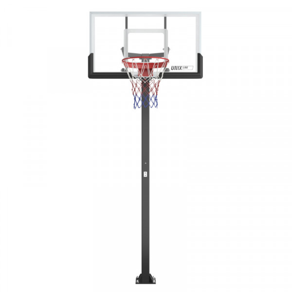 Баскетбольная стойка стационарная UNIX Line B-Stand-TG 54"x32" R45 H230-305 см