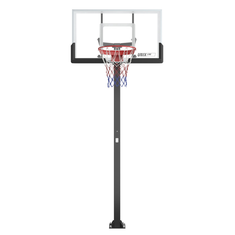 Баскетбольная стойка стационарная UNIX Line B-Stand-TG 54"x32" R45 H230-305 см
