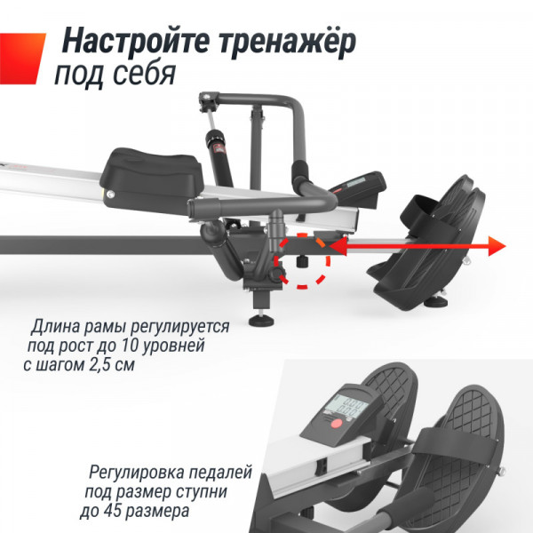 Гребной тренажер UNIX Fit гидравлический 320G